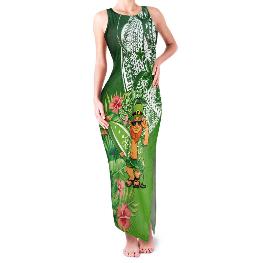 Aloha Hawaii St Patrick's Day Tank Maxi Dress Polynesian Style LT05 Women Green - Polynesian Pride