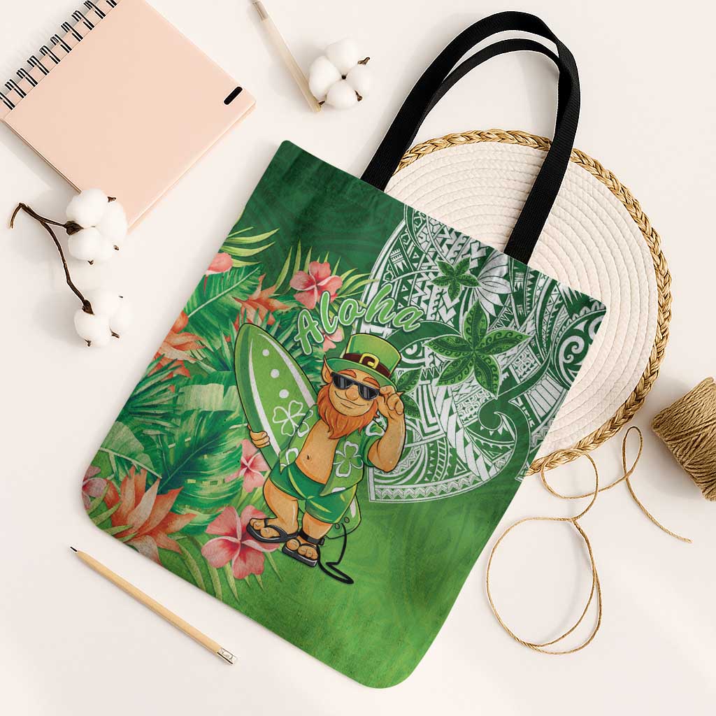 Aloha Hawaii St Patrick's Day Tote Bag Polynesian Style LT05 Black Strap One Size Green - Polynesian Pride