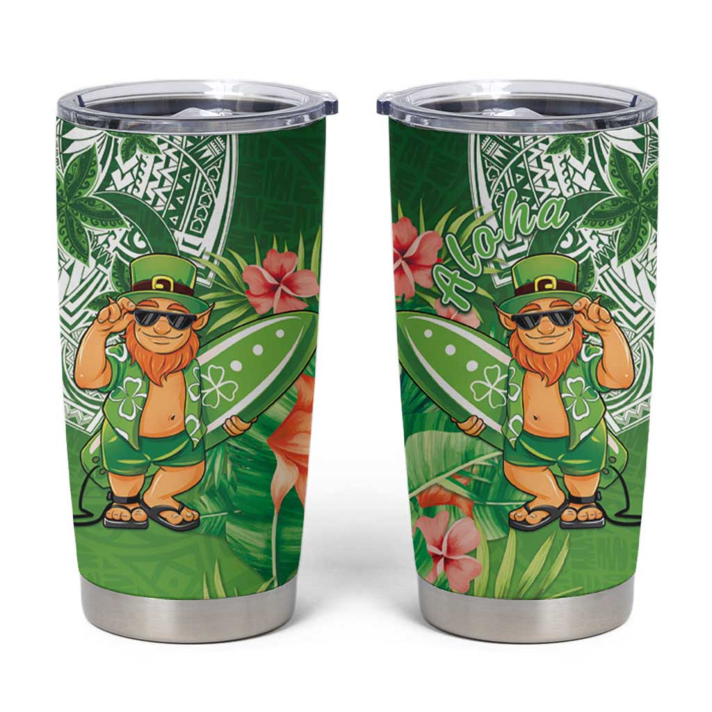 Aloha Hawaii St Patrick's Day Tumbler Cup Polynesian Style LT05 Green - Polynesian Pride