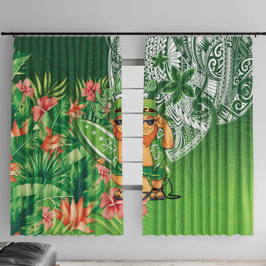 Aloha Hawaii St Patrick's Day Window Curtain Polynesian Style