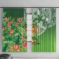Aloha Hawaii St Patrick's Day Window Curtain Polynesian Style