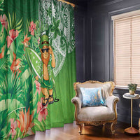 Aloha Hawaii St Patrick's Day Window Curtain Polynesian Style
