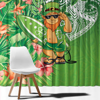 Aloha Hawaii St Patrick's Day Window Curtain Polynesian Style