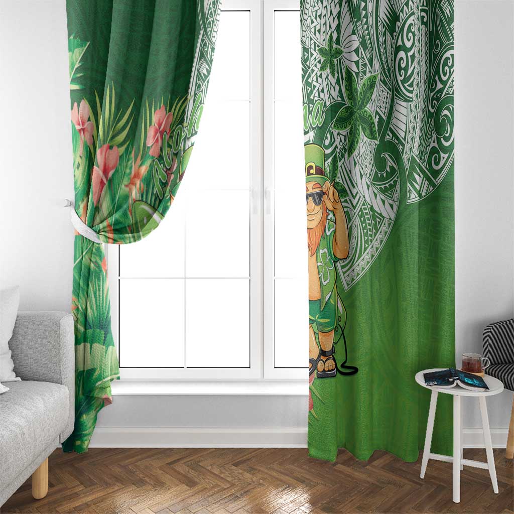 Aloha Hawaii St Patrick's Day Window Curtain Polynesian Style