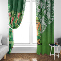 Aloha Hawaii St Patrick's Day Window Curtain Polynesian Style
