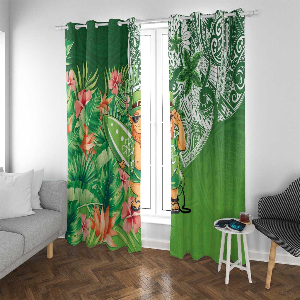 Aloha Hawaii St Patrick's Day Window Curtain Polynesian Style