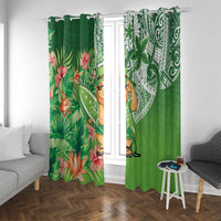 Aloha Hawaii St Patrick's Day Window Curtain Polynesian Style