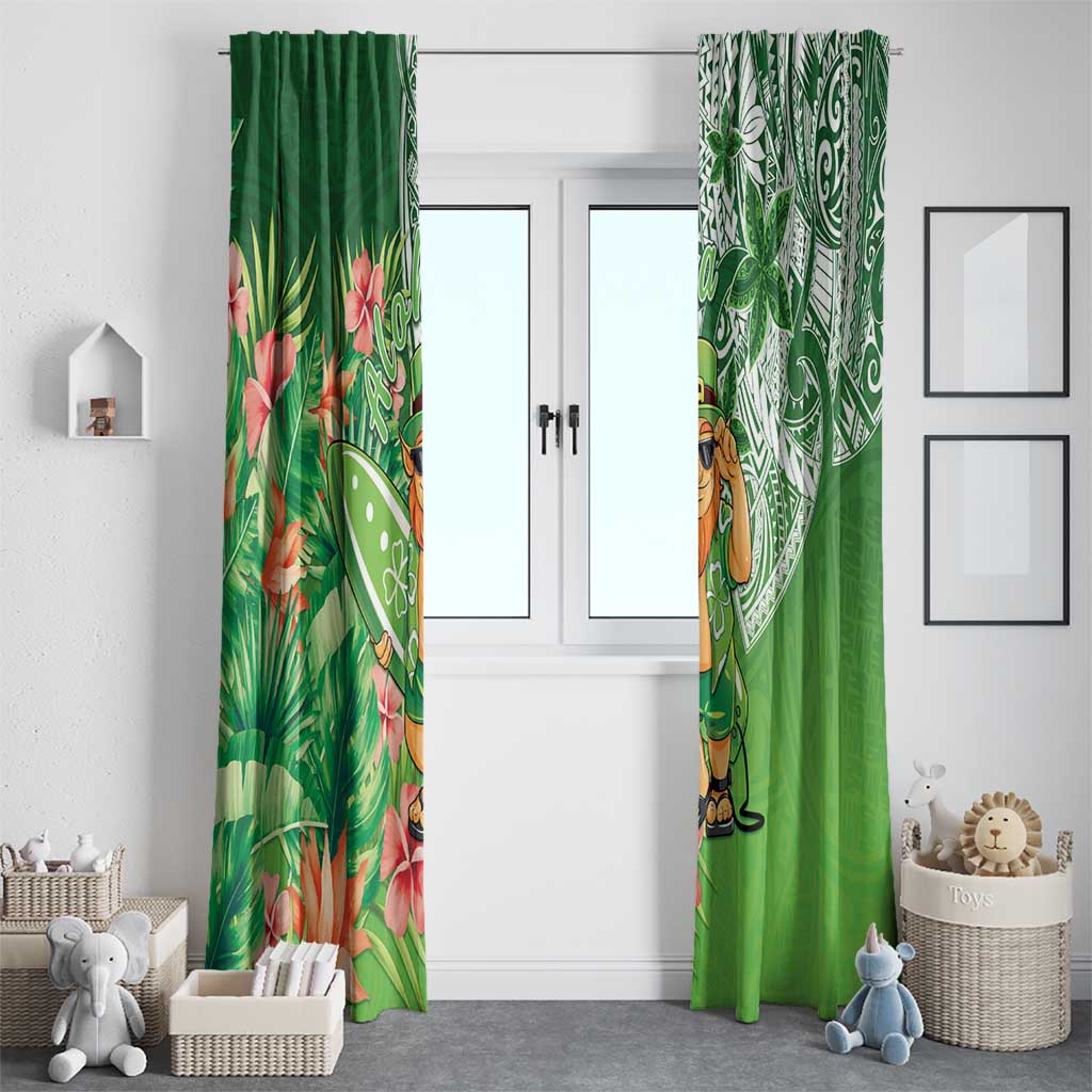 Aloha Hawaii St Patrick's Day Window Curtain Polynesian Style