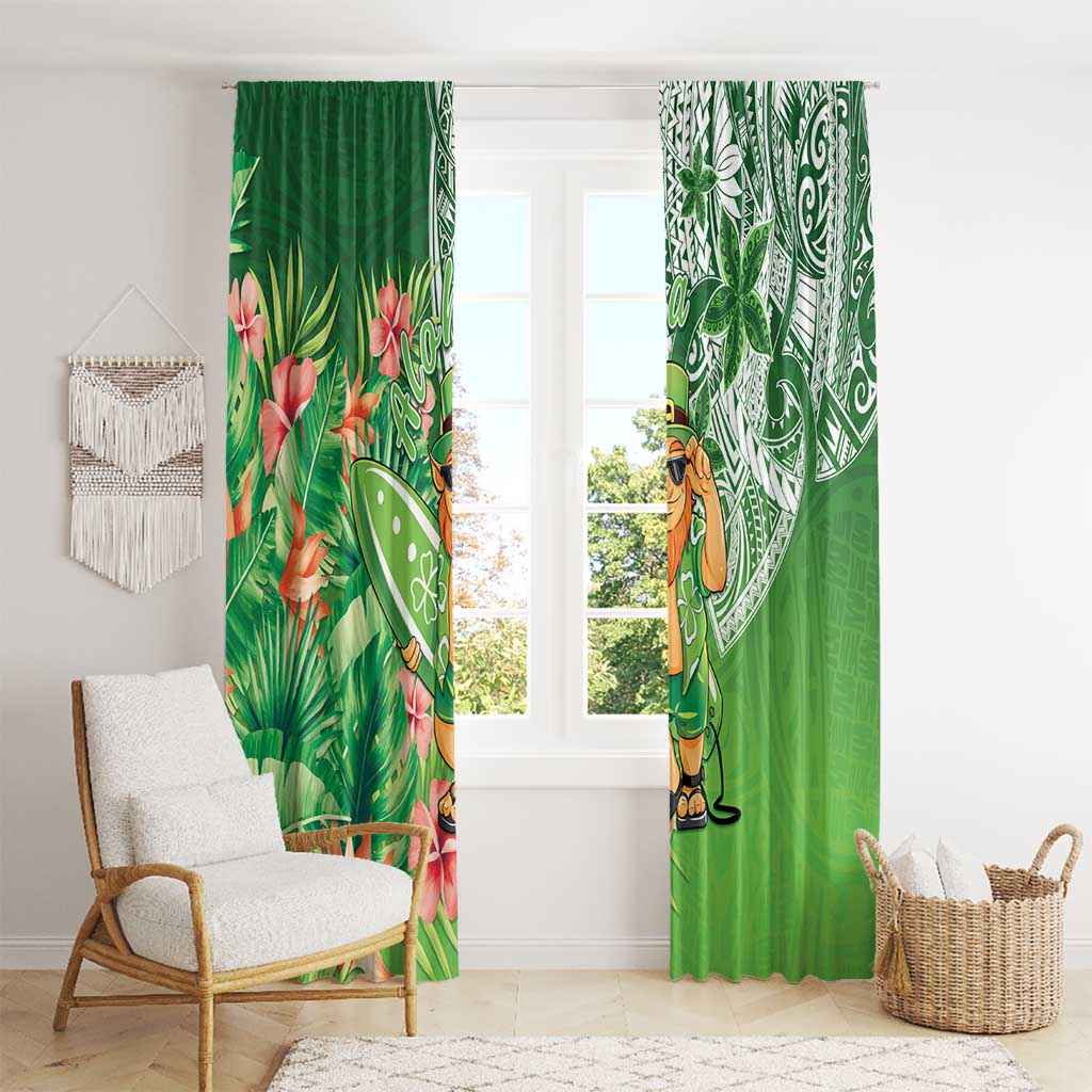 Aloha Hawaii St Patrick's Day Window Curtain Polynesian Style