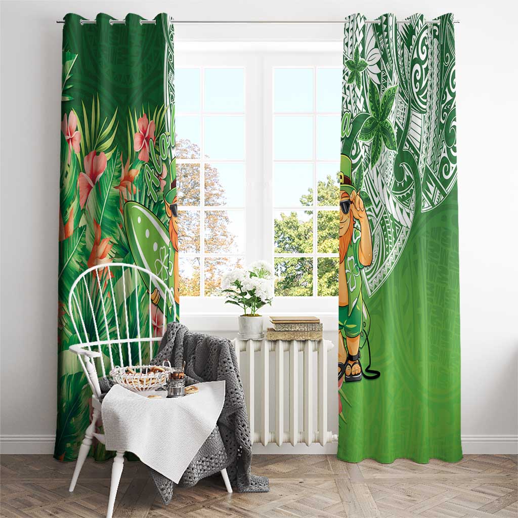 Aloha Hawaii St Patrick's Day Window Curtain Polynesian Style