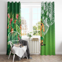 Aloha Hawaii St Patrick's Day Window Curtain Polynesian Style