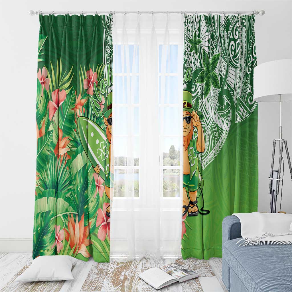 Aloha Hawaii St Patrick's Day Window Curtain Polynesian Style