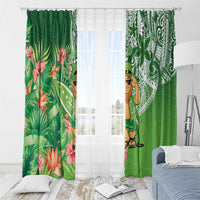 Aloha Hawaii St Patrick's Day Window Curtain Polynesian Style