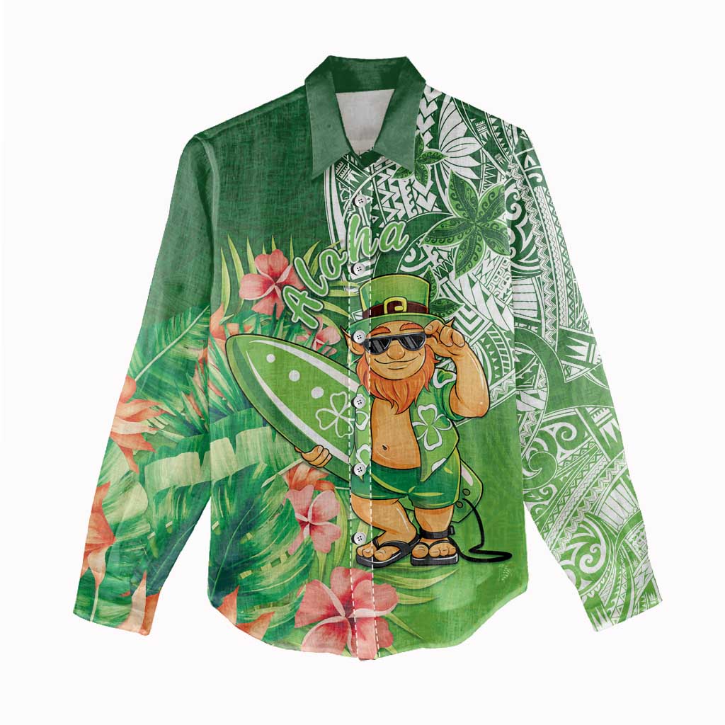 Aloha Hawaii St Patrick's Day Women Casual Shirt Polynesian Style LT05 - Polynesian Pride