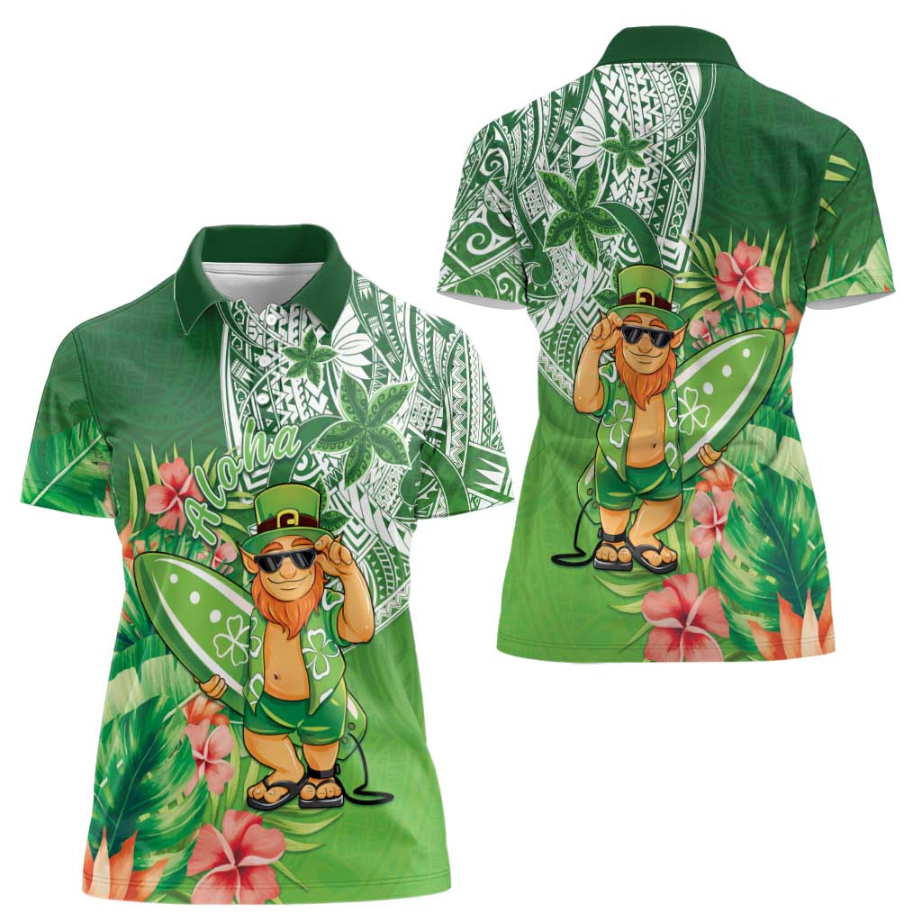 Aloha Hawaii St Patrick's Day Women Polo Shirt Polynesian Style LT05 - Polynesian Pride