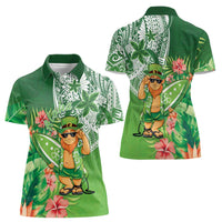 Aloha Hawaii St Patrick's Day Women Polo Shirt Polynesian Style LT05 - Polynesian Pride