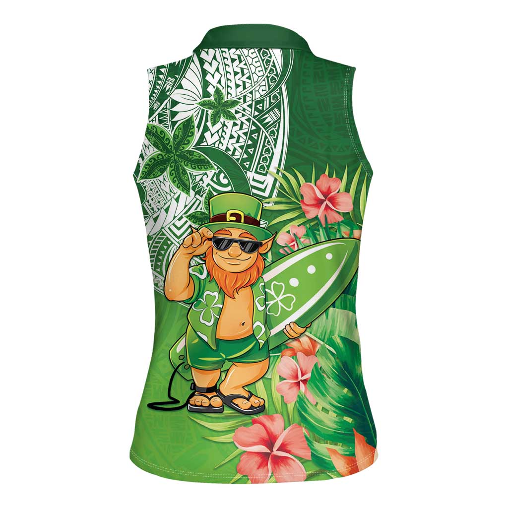 Aloha Hawaii St Patrick's Day Women Sleeveless Polo Shirt Polynesian Style LT05 - Polynesian Pride