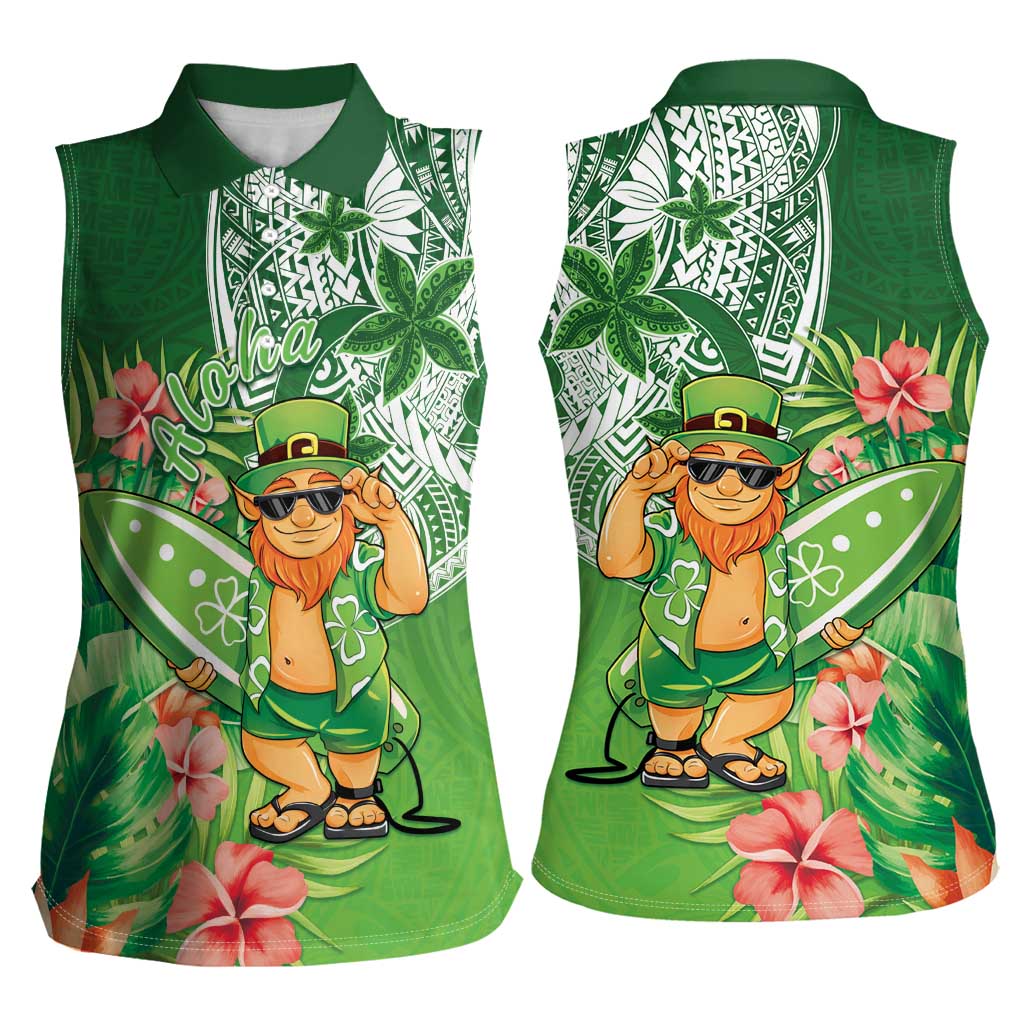 Aloha Hawaii St Patrick's Day Women Sleeveless Polo Shirt Polynesian Style LT05 - Polynesian Pride