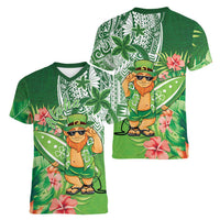 Aloha Hawaii St Patrick's Day Women V-Neck T-Shirt Polynesian Style LT05 - Polynesian Pride