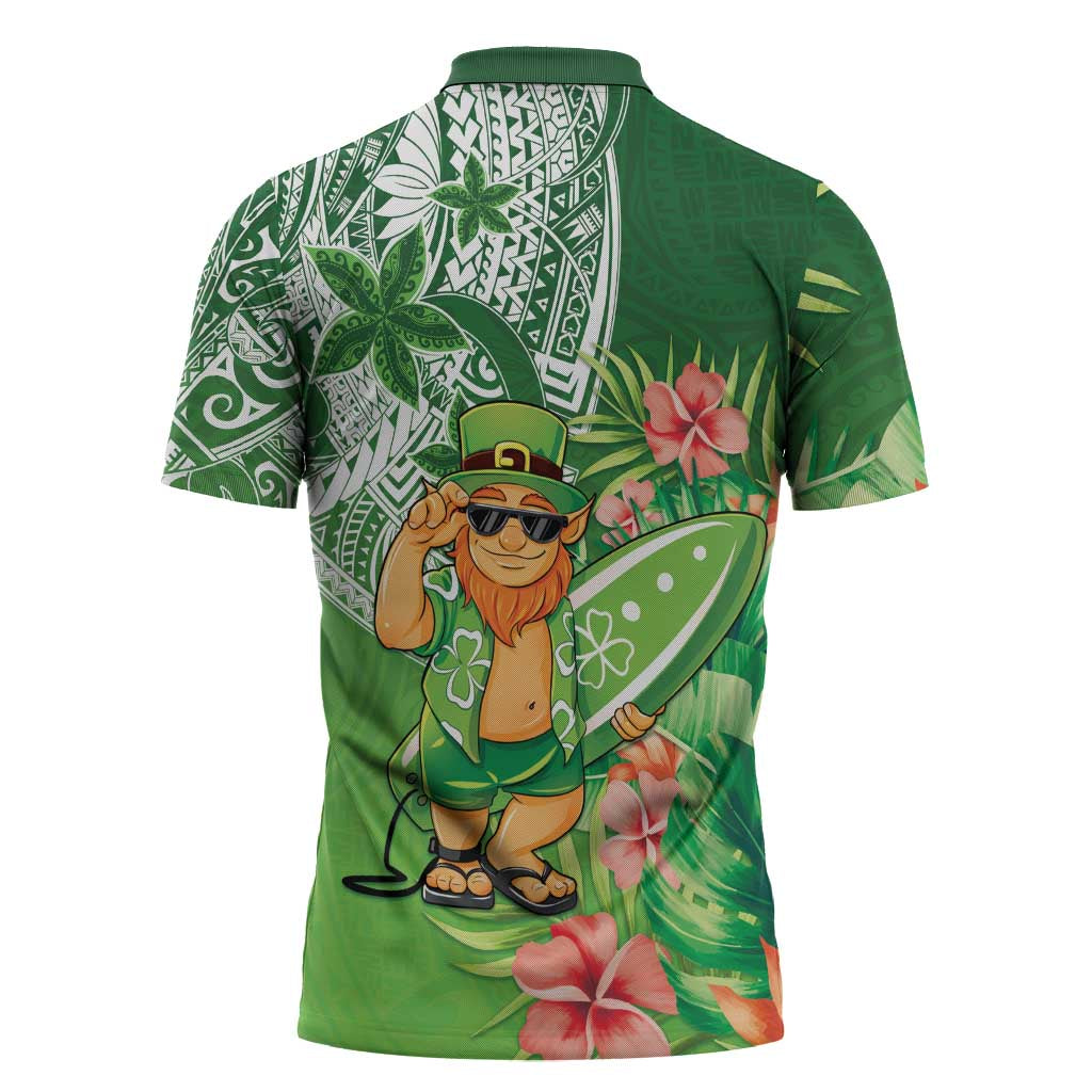 Aloha Hawaii St Patrick's Day Zipper Polo Shirt Polynesian Style LT05 - Polynesian Pride