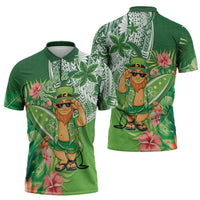 Aloha Hawaii St Patrick's Day Zipper Polo Shirt Polynesian Style LT05 - Polynesian Pride