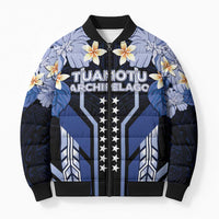 French Polynesia Tuamotu Archipelago Bomber Puffer Jacket Polynesian Pattern Unique Style LT05 Unisex Navy - Polynesian Pride