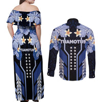 French Polynesia Tuamotu Archipelago Couples Matching Off Shoulder Maxi Dress and Long Sleeve Button Shirt Polynesian Pattern Unique Style LT05 - Polynesian Pride
