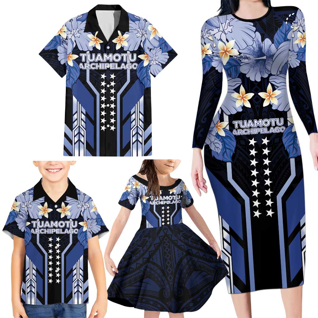 French Polynesia Tuamotu Archipelago Family Matching Long Sleeve Bodycon Dress and Hawaiian Shirt Polynesian Pattern Unique Style LT05 - Polynesian Pride