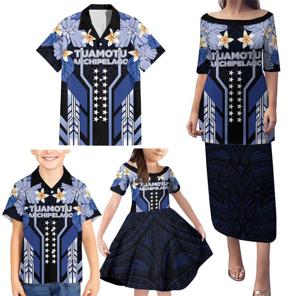 French Polynesia Tuamotu Archipelago Family Matching Puletasi and Hawaiian Shirt Polynesian Pattern Unique Style LT05 - Polynesian Pride
