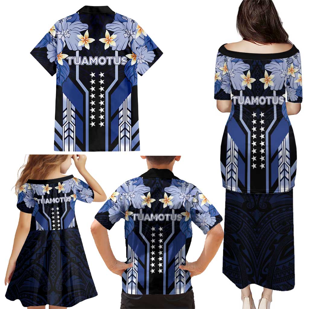 French Polynesia Tuamotu Archipelago Family Matching Puletasi and Hawaiian Shirt Polynesian Pattern Unique Style LT05 - Polynesian Pride
