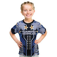 French Polynesia Tuamotu Archipelago Kid T Shirt Polynesian Pattern Unique Style LT05 Navy - Polynesian Pride