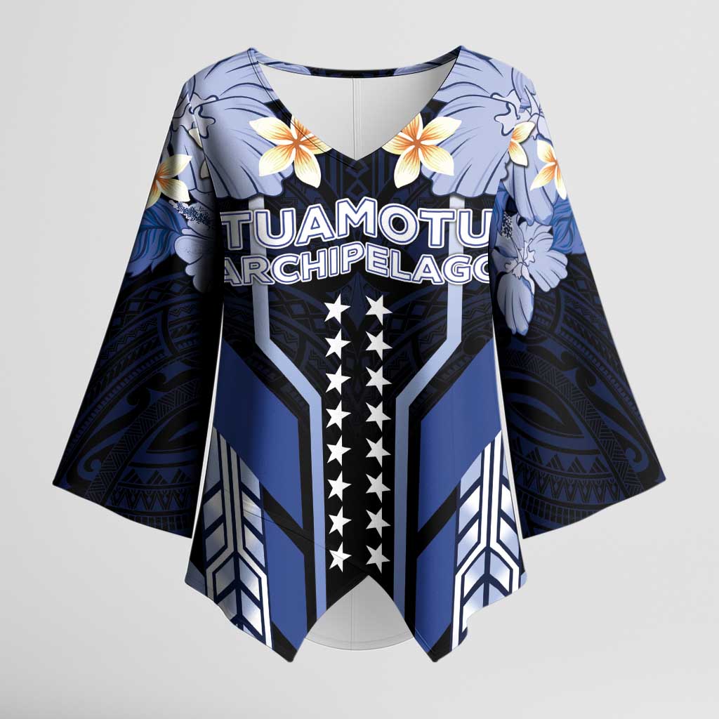 French Polynesia Tuamotu Archipelago Kimono Sleeve Blouse Polynesian Pattern Unique Style LT05 Female Navy - Polynesian Pride