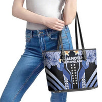 French Polynesia Tuamotu Archipelago Leather Tote Bag Polynesian Pattern Unique Style LT05 - Polynesian Pride