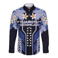 French Polynesia Tuamotu Archipelago Long Sleeve Button Shirt Polynesian Pattern Unique Style LT05 Unisex Navy - Polynesian Pride