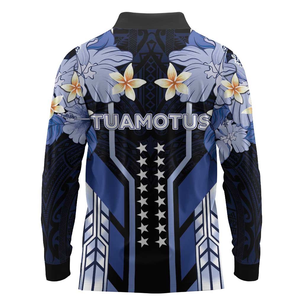 French Polynesia Tuamotu Archipelago Long Sleeve Polo Shirt Polynesian Pattern Unique Style LT05 - Polynesian Pride