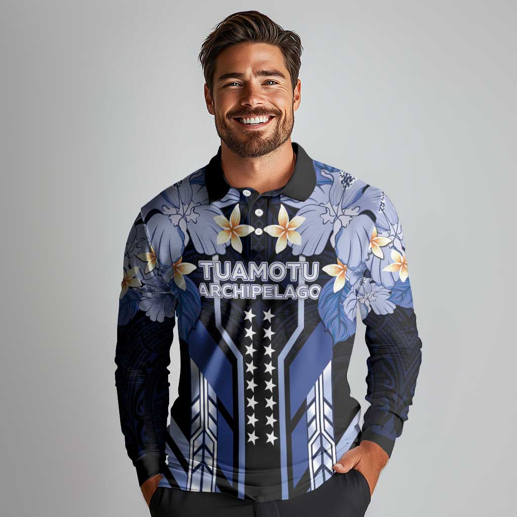 French Polynesia Tuamotu Archipelago Long Sleeve Polo Shirt Polynesian Pattern Unique Style LT05 - Polynesian Pride