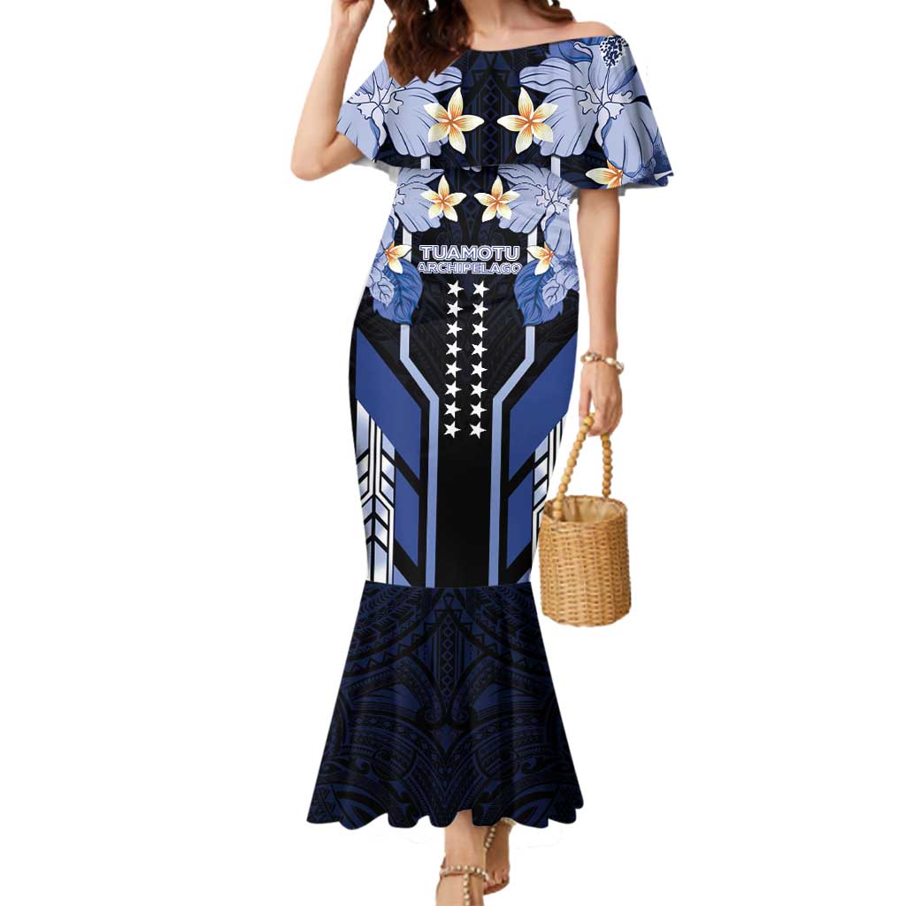 French Polynesia Tuamotu Archipelago Mermaid Dress Polynesian Pattern Unique Style LT05 Women Navy - Polynesian Pride