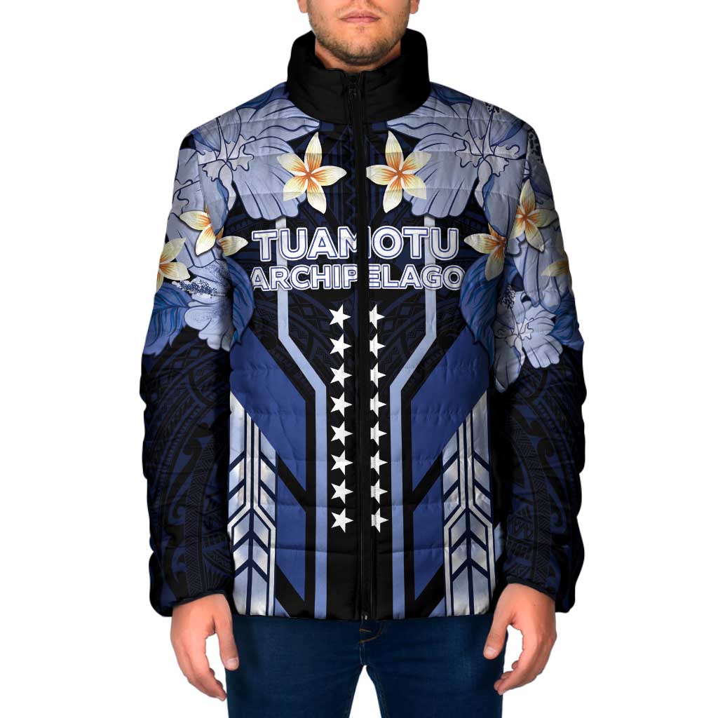 French Polynesia Tuamotu Archipelago Padded Jacket Polynesian Pattern Unique Style LT05 Men Navy - Polynesian Pride