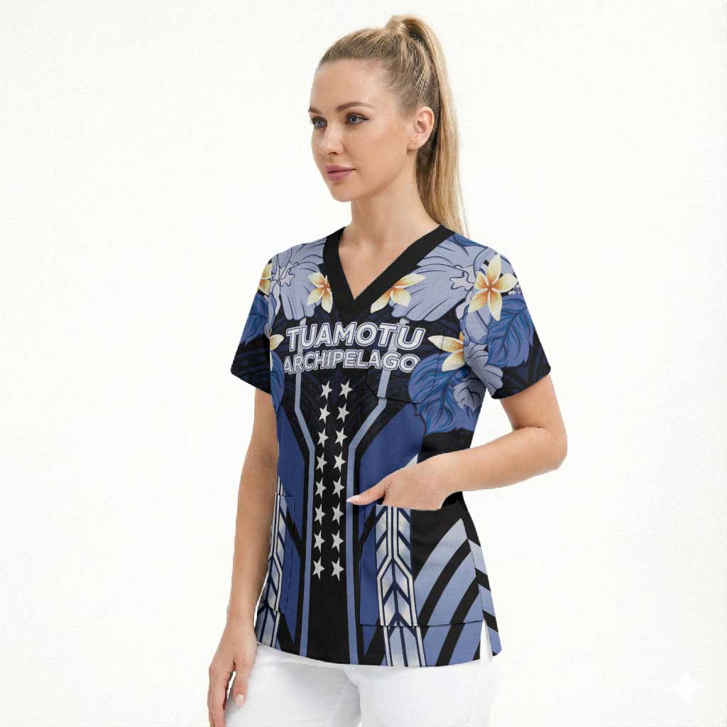 French Polynesia Tuamotu Archipelago Scrub Top Polynesian Pattern Unique Style LT05 - Polynesian Pride