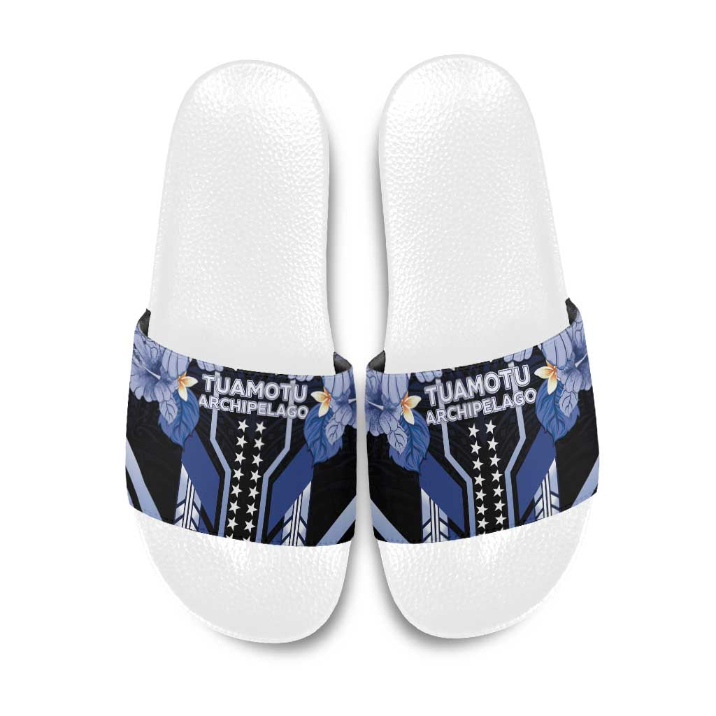 French Polynesia Tuamotu Archipelago Slide Sandals Polynesian Pattern Unique Style LT05 Navy - Polynesian Pride
