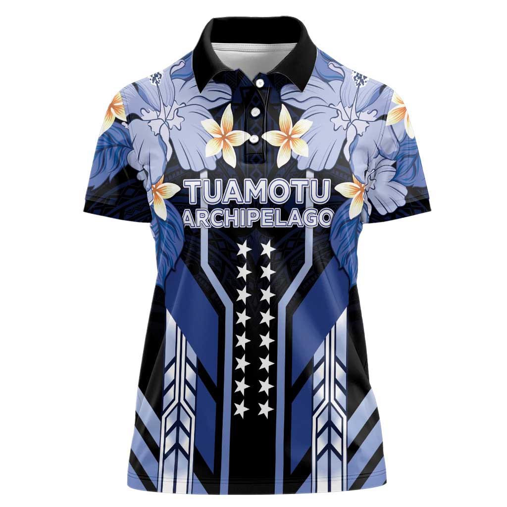 French Polynesia Tuamotu Archipelago Women Polo Shirt Polynesian Pattern Unique Style LT05 Female Navy - Polynesian Pride