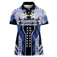 French Polynesia Tuamotu Archipelago Women Polo Shirt Polynesian Pattern Unique Style LT05 Female Navy - Polynesian Pride