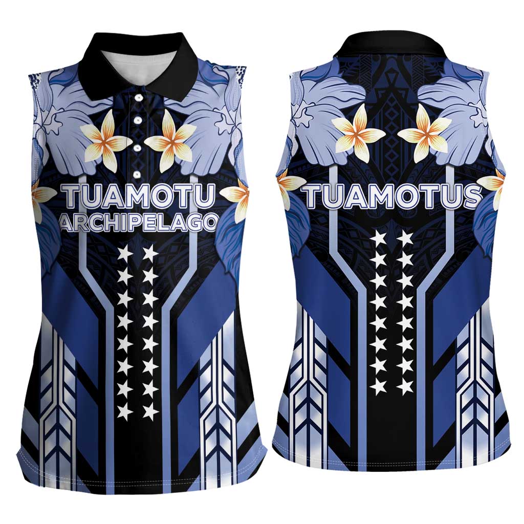 French Polynesia Tuamotu Archipelago Women Sleeveless Polo Shirt Polynesian Pattern Unique Style LT05 - Polynesian Pride