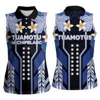 French Polynesia Tuamotu Archipelago Women Sleeveless Polo Shirt Polynesian Pattern Unique Style LT05 - Polynesian Pride