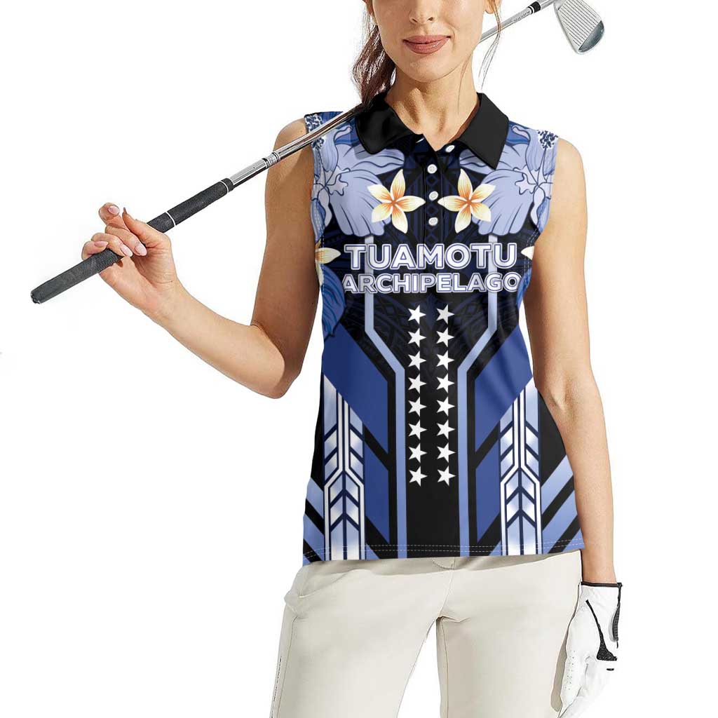 French Polynesia Tuamotu Archipelago Women Sleeveless Polo Shirt Polynesian Pattern Unique Style LT05 - Polynesian Pride