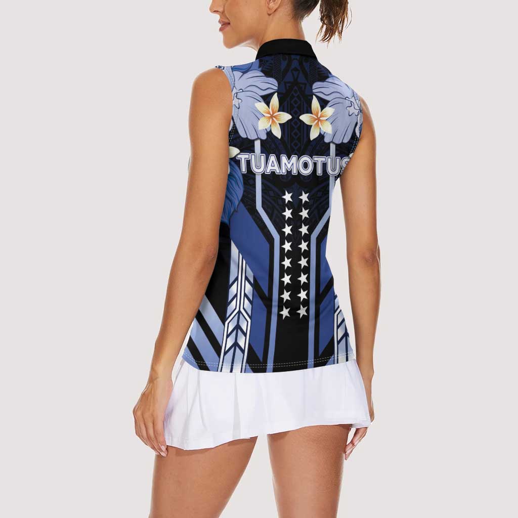 French Polynesia Tuamotu Archipelago Women Sleeveless Polo Shirt Polynesian Pattern Unique Style LT05 - Polynesian Pride