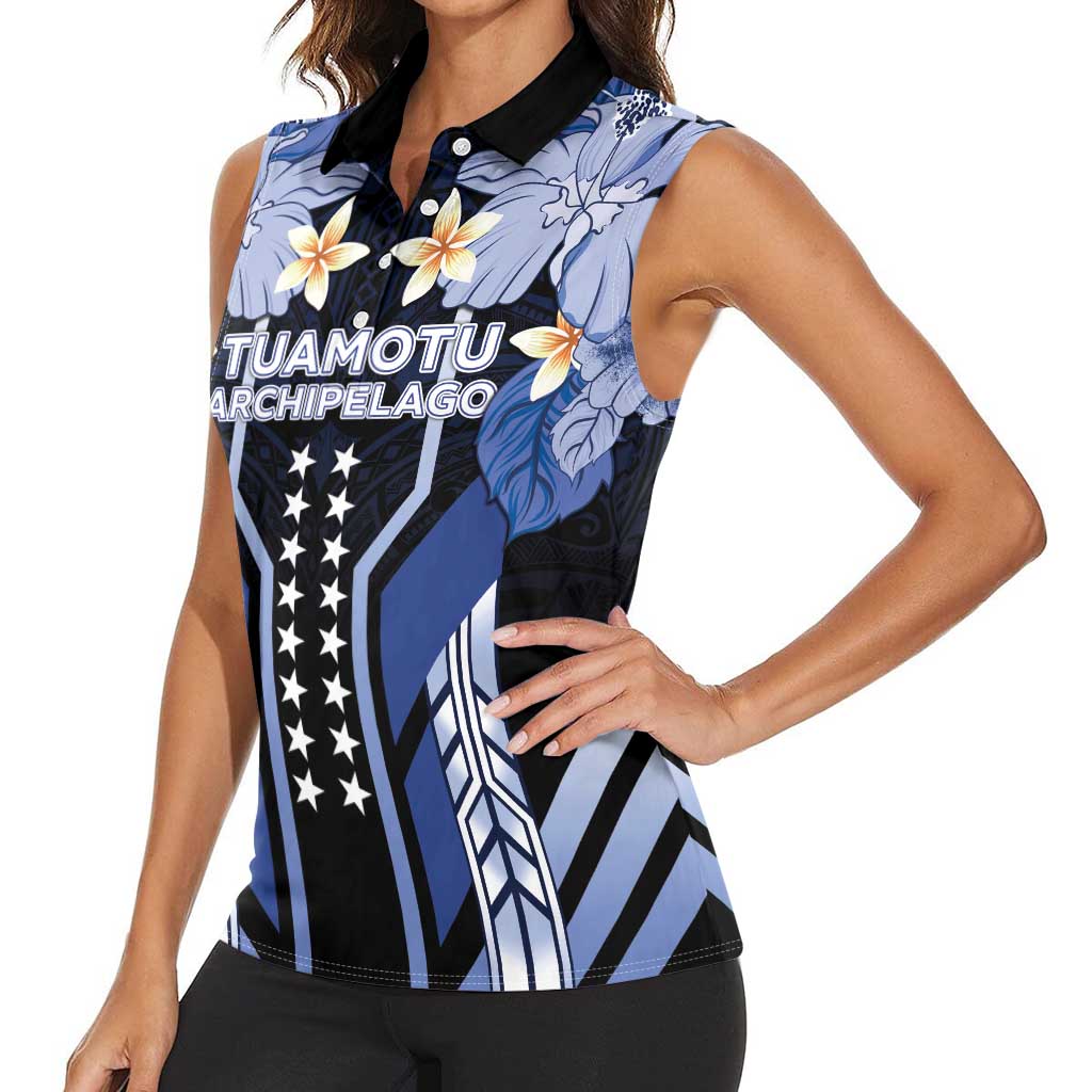 French Polynesia Tuamotu Archipelago Women Sleeveless Polo Shirt Polynesian Pattern Unique Style LT05 - Polynesian Pride