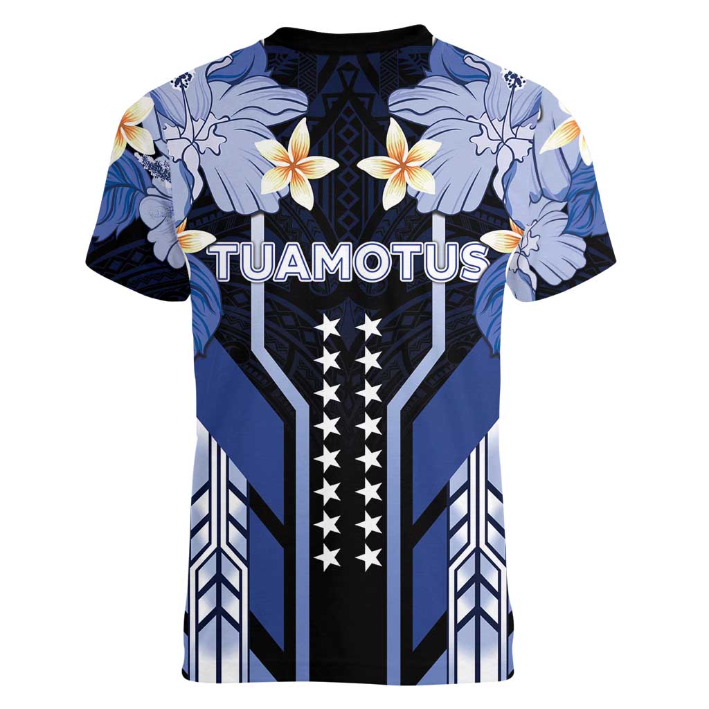 French Polynesia Tuamotu Archipelago Women V-Neck T-Shirt Polynesian Pattern Unique Style LT05 - Polynesian Pride
