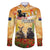 Australia And New Zealand ANZAC Day Family Matching Off The Shoulder Long Sleeve Dress and Hawaiian Shirt Kangaroo And Kiwi Bird Soldiers Lest We Forget LT05 Dad's Shirt - Long Sleeve Yellow - Polynesian Pride