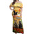 Australia And New Zealand ANZAC Day Off Shoulder Maxi Dress Kangaroo And Kiwi Bird Soldiers Lest We Forget LT05 Women Yellow - Polynesian Pride